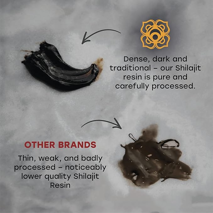 Altai Shilajit Resin - 50g Pure Shilajit - Gold Grade Shilajit - 6 Month Supply - for Vitality &amp Mental Clarity - Authentic Extraction Method - Fulvic Acid + Humic Minerals