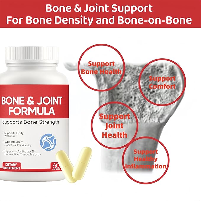 Osteo Bone &amp Joint Formula Forbone Density Bone and Joint Formula Supplement Calcium Supplements for Women with Vitamin D3 K2 Collagen Ll Marine Multimineral Complex 60 Capsules