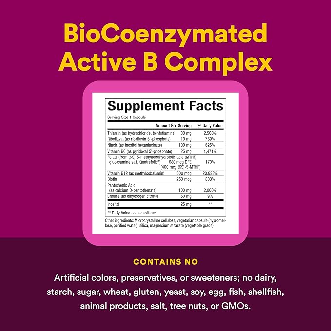 Natural Factors BioCoenzymated Active B Complex 60 Capsules (60 Servings)