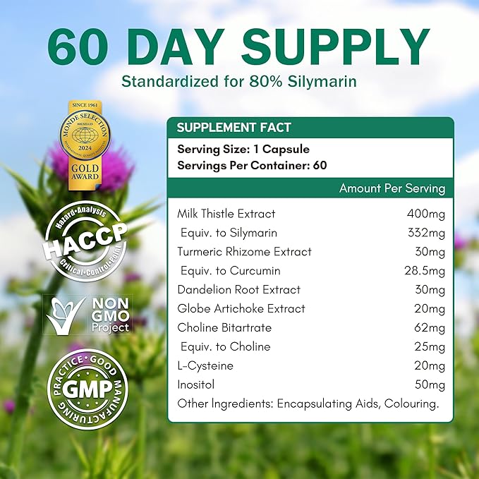 Krill Oil Omega 3 Supplement 1000mg and Milk Thistle Liver Detox Supplement 400mg 2 Pack