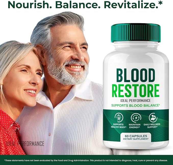 Blood Restore Capsules Official Blood Restore Support Supplement Pills - Maximum Strength All Natural Healthy Circulation &amp Stable Levels Premium BloodRestore Health Support Reviews (2 Pack)