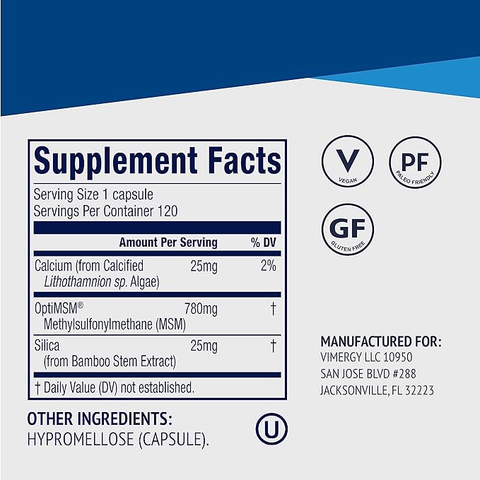 Vimergy L-Lysine (270 Capsules) &amp MSM (120 Capsules) Kit