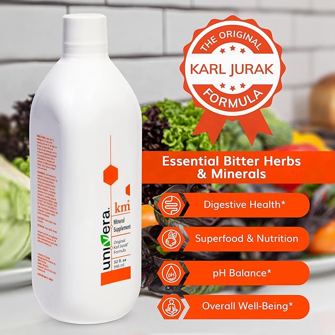Univera KM Mineral Supplement | Original Karl Jurak Formula | Rich in Potassium &amp Vitamins | Stabilizes pH Balance | Supports Digestion + Nutrient Absorption | Natural Phytonutrients | 60 Day Supp