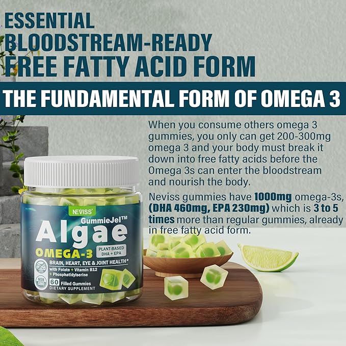 Vegan Omega 3 Gummies 1000mg + Zinc Copper Gummies