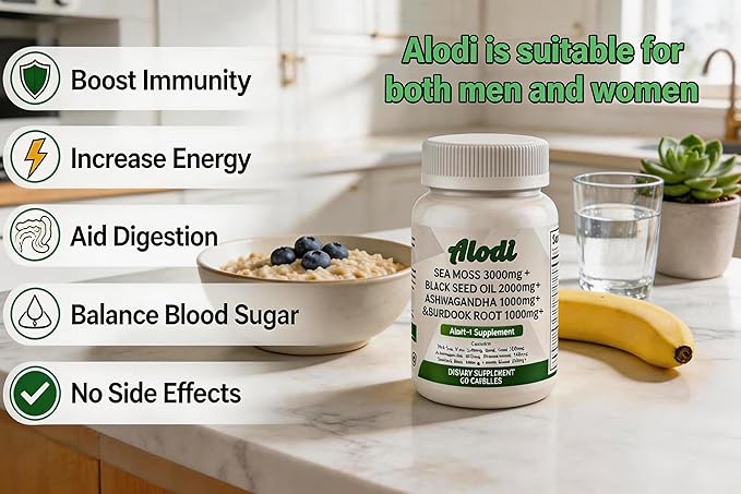 ALODI Super Seaweed Blend Supplement - Contains KSM-66 Ashwagandha Black Seed Oil Burdock Root Kelp Supports Digestion Sleep and Immune Health