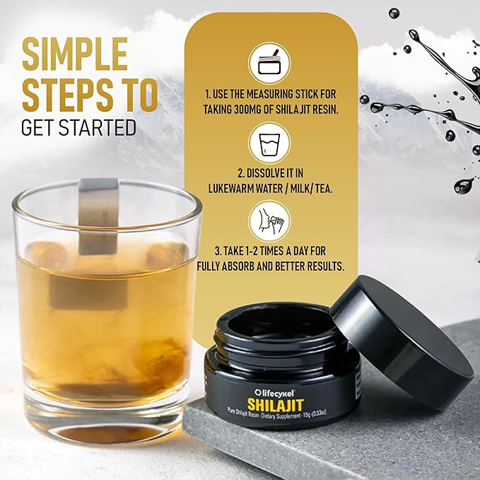 Lifecykel Pure Shilajit Resin – 15g | Wild-Harvested Mineral-Rich Shilajit Supplement for Strength | Third-Party Tested Premium Quality | Natural Flavouring