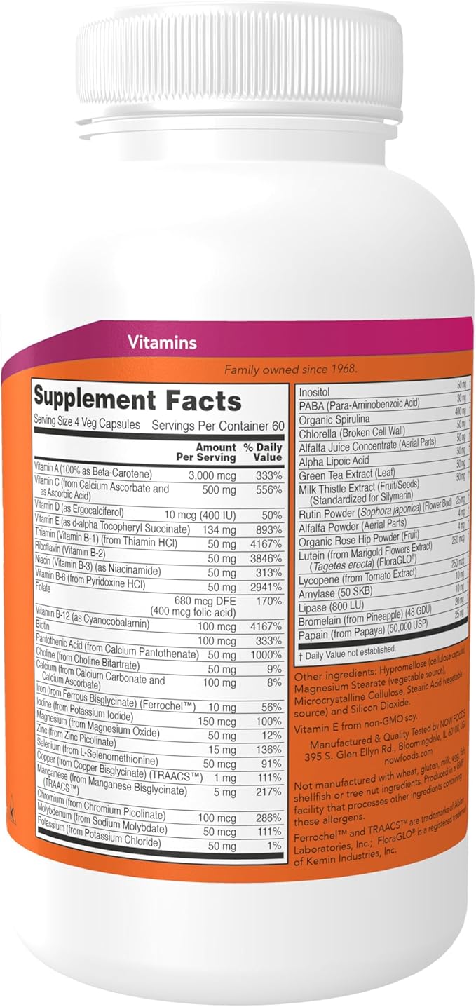 NOW Supplements Special Two with Green Superfoods &amp Herbal Extracts 240 Veg Capsules