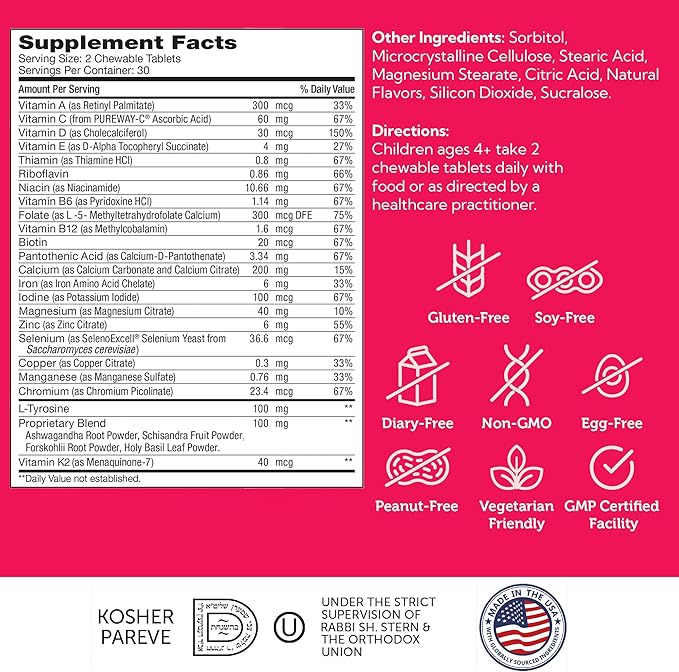 Zahler HeightFactor Chewable Tablets - Natural Kids Height Growth Supplement for Children Age 4+ Doctor Formulated Height Increase Maximizer to Grow Taller - Natural Growth Support Formula 60 Count