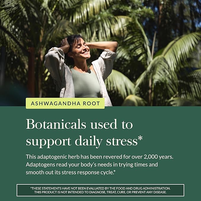 Gaia Herbs Ashwagandha Root - Stress Relief &amp Sleep Support Supplement - Supports Balanced Energy Levels &amp Positive Outlook* - 60 Vegan Liquid Phyto-Caps (30 Servings)