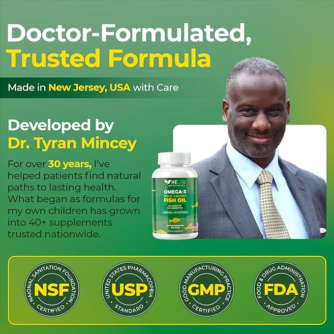 Omega 3 Fish Oil Supplementt (90 Count) Wild Caught Omega3 Fish Oil High EPA DHA Rich in Fatty Acid | Omega-3 Supplements for Women &amp Men | Purified Omega3 Fatty Acid Non-GMO Burpless Softgels