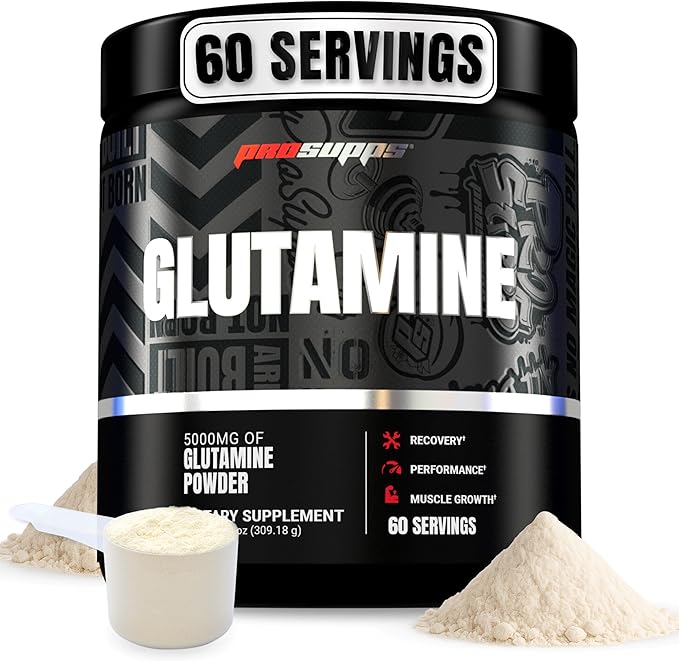 ProSupps Glutamine Powder for Men &amp Women - 5000mg L-Glutamine Workout Supplement for Muscle Recovery Immune Support &amp Gut Health - Zero Sugar &amp Carbs Gluten-Free - Unflavored 60 Servin