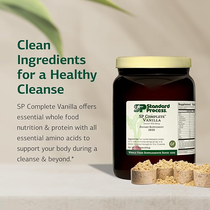 Standard Process SP Complete - Whole-Food Nutrition for Immune &amp Liver Function - Protein Source with Antioxidant Activity - Post-Workout Muscle Support - Gluten-Free &amp Non-Soy - Vanilla 23 o
