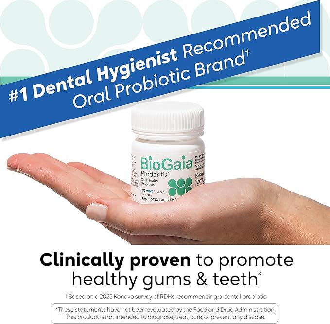 BioGaia Prodentis | Dental Probiotic Lozenges | Promotes Healthy Gums &amp Teeth | Defends Against Dental Problems | Replenishes Oral Microbiome | Improves Oral Health | Mint Flavor | Pack of 5