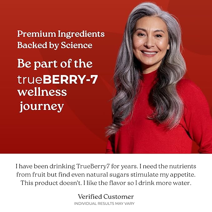 NatureCity True-Berry-7 Super Polyphenol Fruit Blend Drink Mix - Immune Support Supplement with Organic Elderberry Extract Antioxidants Supplement - 7 Scientifically Backed Ingredients (30 Servings)