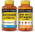 MASON NATURAL Glucosamine Chondroitin &amp Daily Multi Vitamin Bundle with DHA Omega-3 Iron B-Complex &amp Calcium – May Support Joint and Immune Health