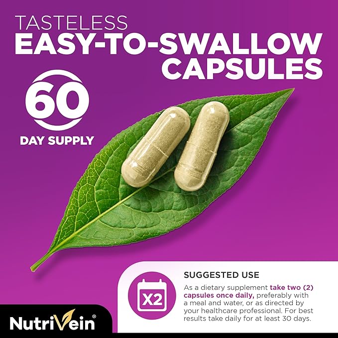 Nutrivein Premium Magnesium L-Threonate &amp Resveratrol Supplement Bundle: High-Absorption Magnesium Threonate and Resveratrol Capsules for Repair Defenses &amp Vitality