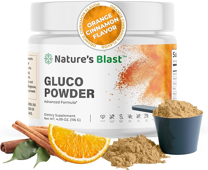 Gluco-Powder with White Mulberry Extract &amp Ceylon Cinnamon - Organic Metabolic Wellness Blend for Energy &amp Vitality 1 Bottle
