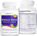 Whole Food Prenatal Vitamins (120 Capsules) Natural Support for Maternal and Fetal Health Prenatal Multivitamin for Women with Choline B Vitamins and More Vegan No Soy Gluten or Dairy