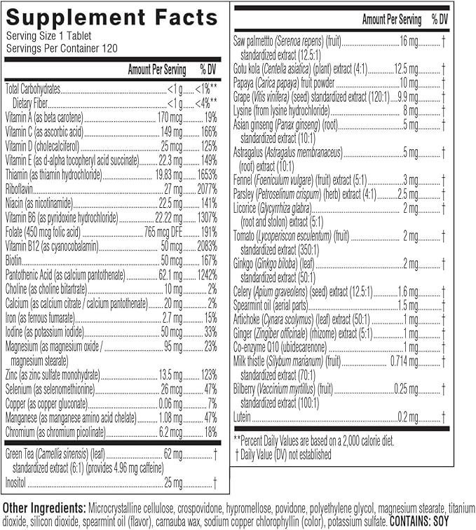 Swisse Ultivite Mens Daily Multivitamins | 50 Vitamins Antioxidants and Minerals + Adaptogens | Energy Stress &amp Immune Support | Mens Vitamins | 120 Tablets