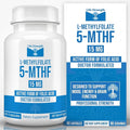 L Methylfolate 15mg | 90 Capsules | Optimized &amp Highly Bioactive Methyl Folate Supplement | 5-MTHF Supports for Energy Focus &amp Mood | Non-GMO Gluten Free Vegan | 3 Month Supply