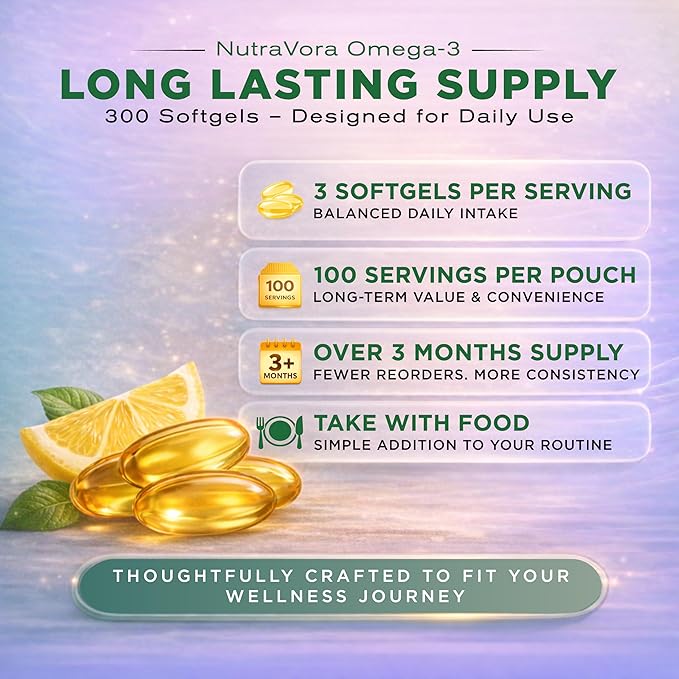 Omega 3 Fish Oil Supplements – 4200 mg Fish Oil Per Serving – Lemon Flavor Burpless Formula – Wild-Caught Molecularly Distilled - Non-GMO Gluten-Free – 300 Softgels