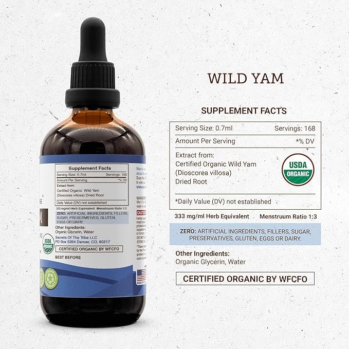 Secrets of the Tribe Grape Seed and Wild Yam Liquid Extract (2 pcs.) | Alcohol-Free Tinctures | Grape (Vitis vinifera) Dried Seed and Wild Yam (Dioscorea villosa) Dried Root (2x4 fl oz)