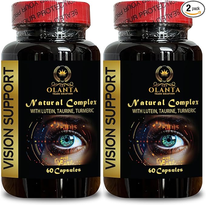 Vision Support Supplement - Healthy Vision and Eye Function Support Taurine Supplement for Eyes Eye Vitamins w/Lutein Vitamins for Vision - 2 Bottles 120 Capsules