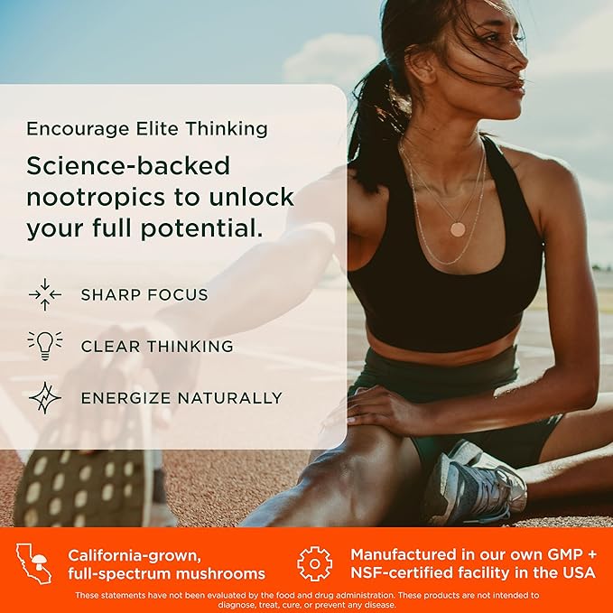 Genius Consciousness Super Nootropic Brain Supplement Powder Mango - Boost Focus Cognitive Function Concentration &amp Memory Booster - Alpha GPC &amp Lions Mane Mushroom for Neuro Energy &amp