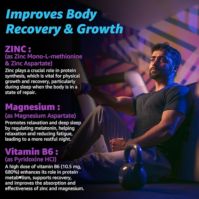 Zinc and Magnesium Supplement Zinc Magnesium Aspartate Post Workout Gummies for Men Women with Vitamin B6 B12 D3 Turmeric for Nighttime Recovery Reduce Fatigue Boost Immunity &amp Sleep 120 C