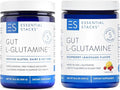 Essential Stacks L-Glutamine Powder Bundle - Unflavored &amp Raspberry Lemonade Flavor