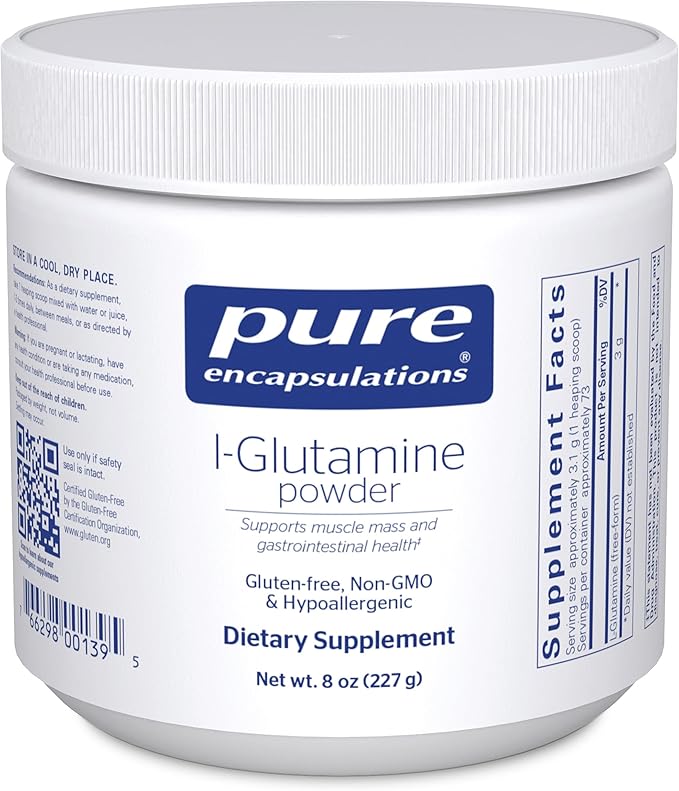 Pure Encapsulations L-Glutamine Powder - Supplement for Immune and Digestive Support Gut Health and Lining Metabolism and Muscle Support* - with Pure Free-Form L-Glutamine - 8 Ounces