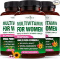 NEW AGE Multivitamin for Women - B-Complex Whole Foods Hair Support Iron - All in1 Womens Multivitamin - Bioavailable &amp Gentle on Stomach - Made in USA - 180 Count