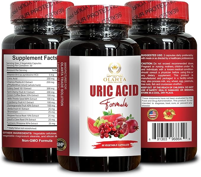 Combat High Uric Acid with URIC Acid Formula - Joint Flexibility Mojave Yucca Root and Devil's Claw Root Benefits - 2 Bottles