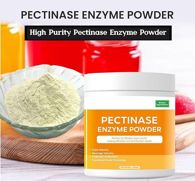 Pectinase Enzyme Powder |Premium Enzyme for Fruit Processing | Pectin-Breaking Enzyme for Juice Clarification &amp Yield Improvement | 125gm