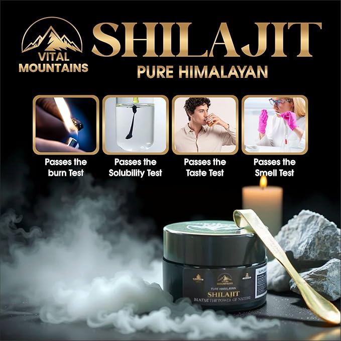 Pure Himalayan Shilajit Resin for Men and Women Rich in Fulvic Acid with 85+ Trace Minerals for Strength Energy Stamina Muscle Building &amp Vitality - Pure and Organic Shilajit Resin