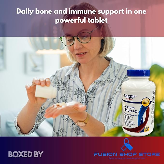 Calcium Citrate with Vitamin D3- Tablets 630mg 180ct (Pack of 1) Boxed by Fusion Shop Store