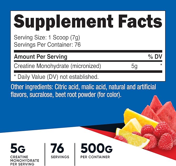 Nutricost Creatine Monohydrate Powder (Fruit Punch 500 Gram)