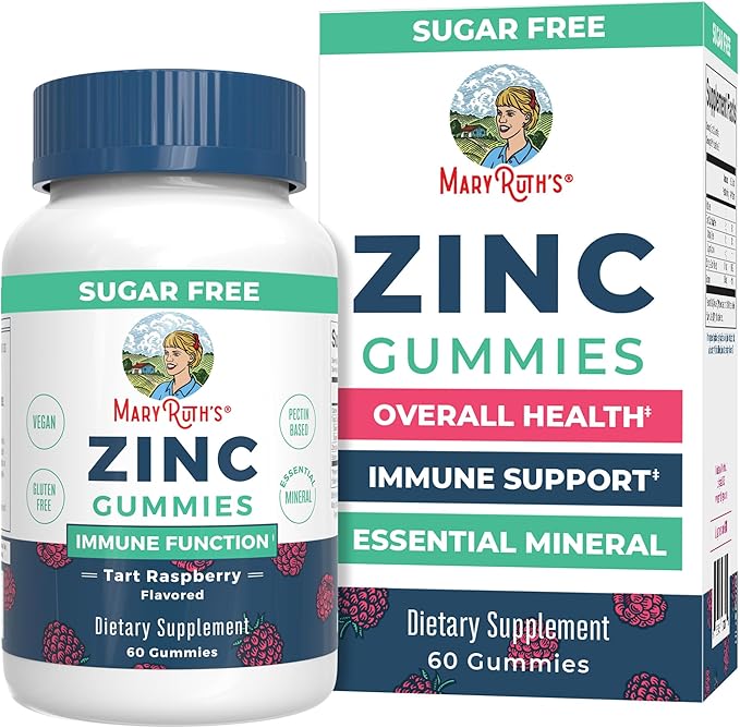 MaryRuth Organics Zinc Gummies | Zinc Supplements | Immune Support Supplement | Essential Mineral | Pectin Based | Overall Health &amp Wellness | Ages 14 &amp Up | Vegan | Non GMO | 30 Servings