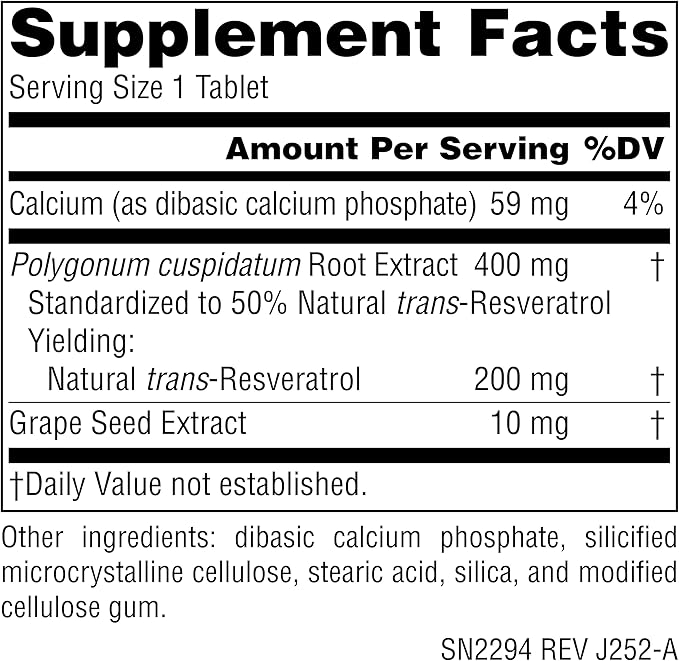 Source Naturals Resveratrol 200 for Healthy Aging* 200 mg - 120 Tablets