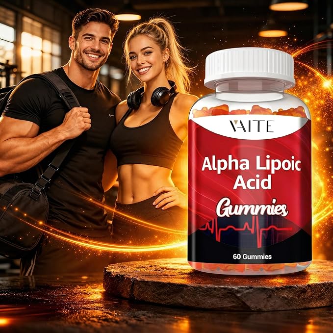 VAITE Alpha Lipoic Acid Gummies 1000mg ALA Supplement for Brain &amp Nerve Support Antioxidant Energy – Non-GMO Vegan Gluten-Free – 60 Chewables for Vitality and Comfort for Men &amp Women