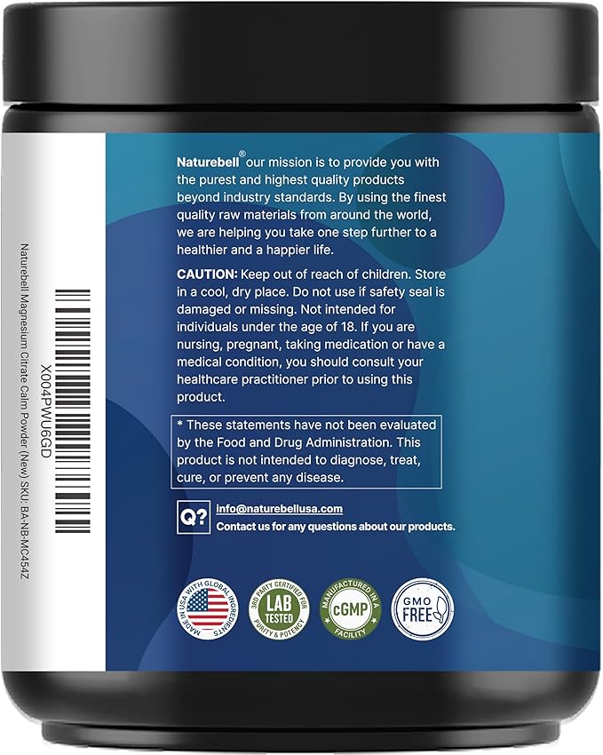 Calm Magnesium Powder 1lb | Drink Mix for Sleep Muscle Bone &amp Mood Support – Sugar Free Lemon Raspberry Flavor – Chelated Magnesium Citrate for High Absorption – Vegan Non-GMO