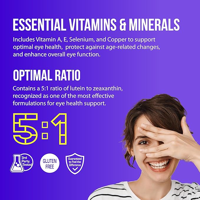 NANOWELL EyeCare Anthocyanins 100 - Eye Health Supplement with Bilberry Zeaxanthin Lutein Anthocyanins Vitamin A E Selenium &amp Copper - 60 Softgels 60 Day Supply