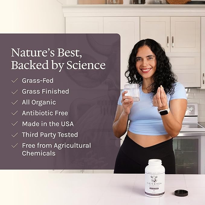 Grass Fed Beef Liver with Cordyceps Reishi Panax Ginseng &amp Rhodiola — Foundation 180 Capsules — Non-GMO No Fillers Third Party Tested