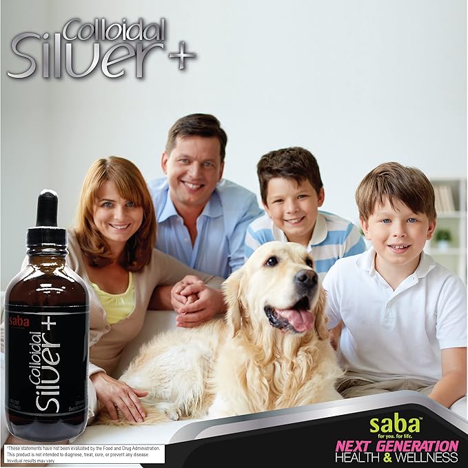 Saba Colloidal Silver 50PPM 4Fl Oz.- Seasonal Wellness Immune Support -This Multi-Use Product Comes in Handy for Several of Life’s Little Accidents. It’s A Must-Have in Every Household -24 Servings