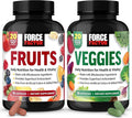 Force Factor Fruits &amp Veggies Fruit &amp Vegetables Supplements for Adults with Superfood Antioxidants 20 Whole Food Ingredients Each No Added Fillers 2-Pack 90 Capsules Each