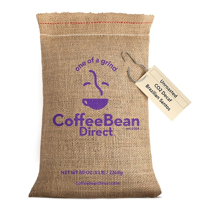 Coffee Bean Direct Unroasted CO2 Decaf Brazilian Santos 5 Pound (Pack of 1)
