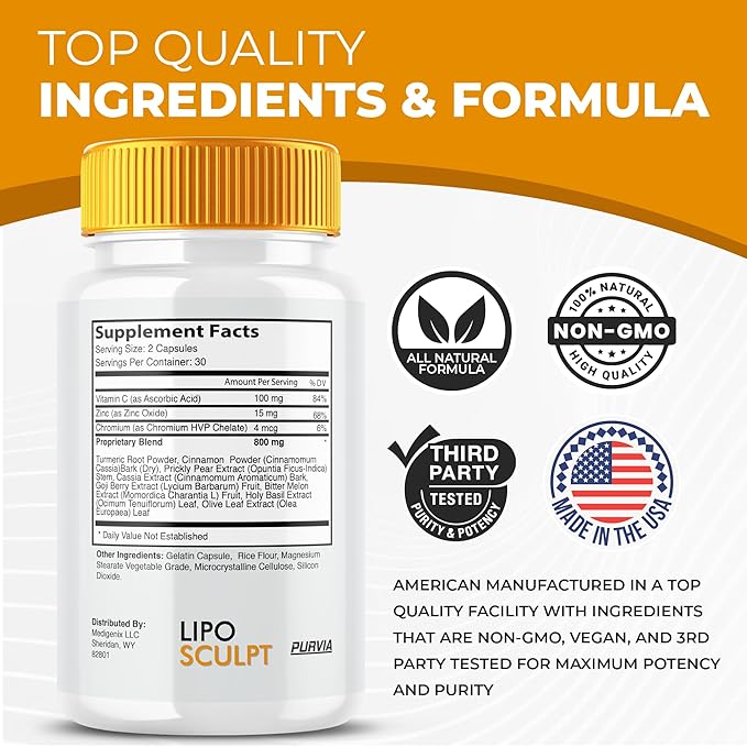 (3 Pack) Lipo Sculpt Capsules LipoSculpt Pills Advanced Loss Support Supplements Capsulas Premium Health Wellness Formula Natural Ingredients for Healthy Digestion Maximum Energy Pastillas (180 ct)