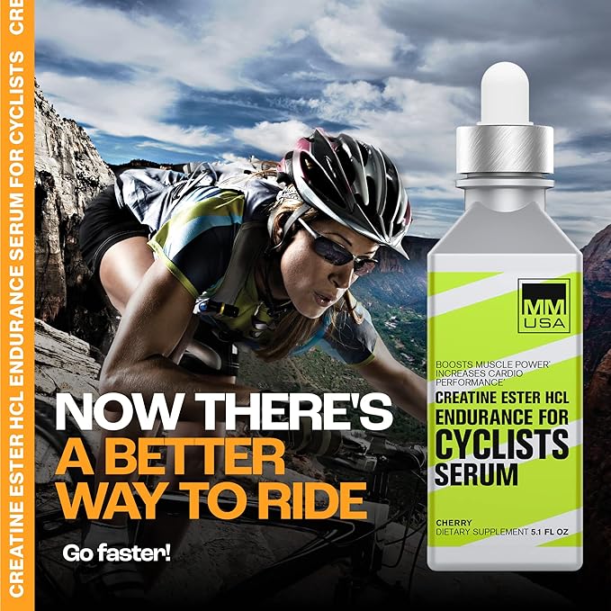 MMUSA Cyclist-Optimized Creatine Serum. Amplifies Cycling Sports Performance Boosts Nitric Oxide Levels Stamina Energy Endurance &amp Focus. Fights Fatigue &amp Lactic Acid Build Up. Cherry 5.1