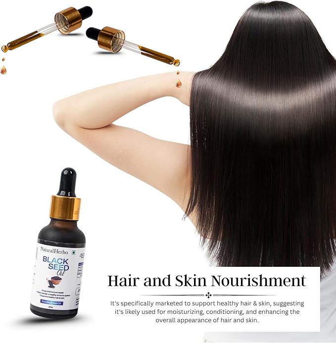 Pure Black Seed Oil for Skin Hair Scalp | Cold Pressed Nigella Sativa 30ml Herbal Oil for Hair Scalp Non-GMO Natural Supplement Antioxidant Joints Skin &amp Hair