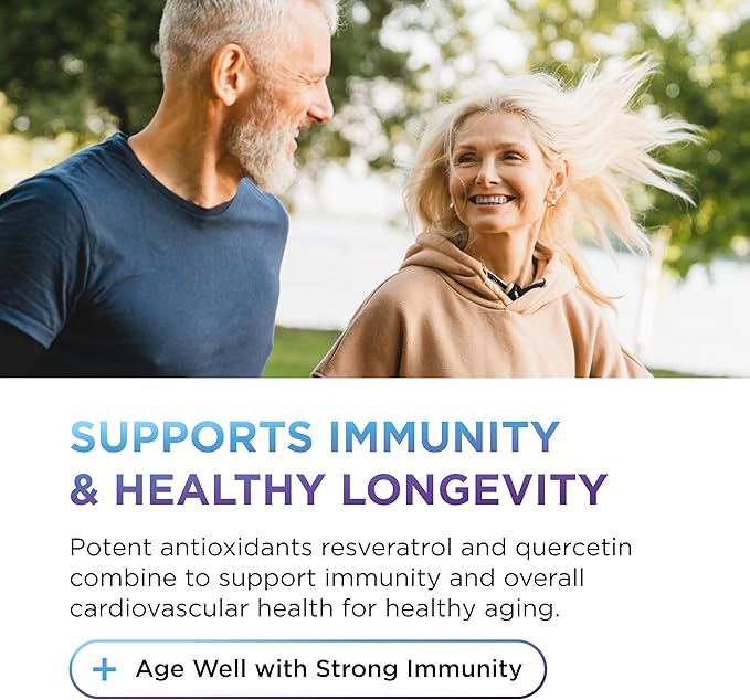 DR. EMIL NUTRITION Resveratrol Supplement - Healthy Aging Supplement with 500mg Resveratrol and 100mg Quercetin - Supports Normal Cellular &amp Cognitive Health Twin Pack